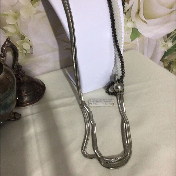 Vintage Erica Lyons Long Mixed Material Necklace Multi Strand NWT NOS - Picture 5 of 16